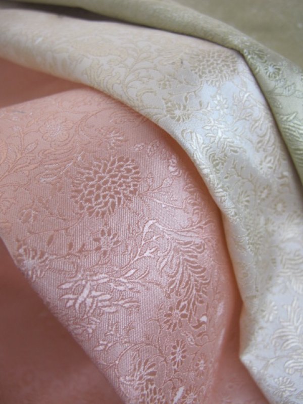 美品　ルールロジェット　高級　シルク ジャガード生地　ノーカラーコート　花柄 leur logette ルールロジェット Flower jacquard top