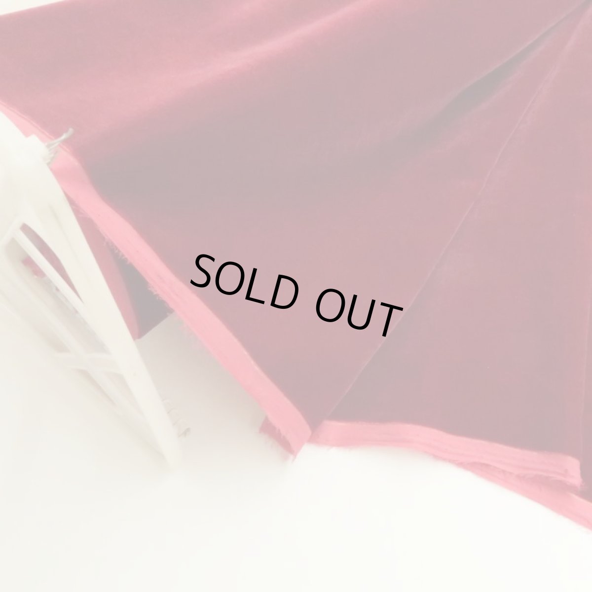 画像2: シルクレーヨンベルベット　レッドチェリー　110cm巾×50cm　   (2)