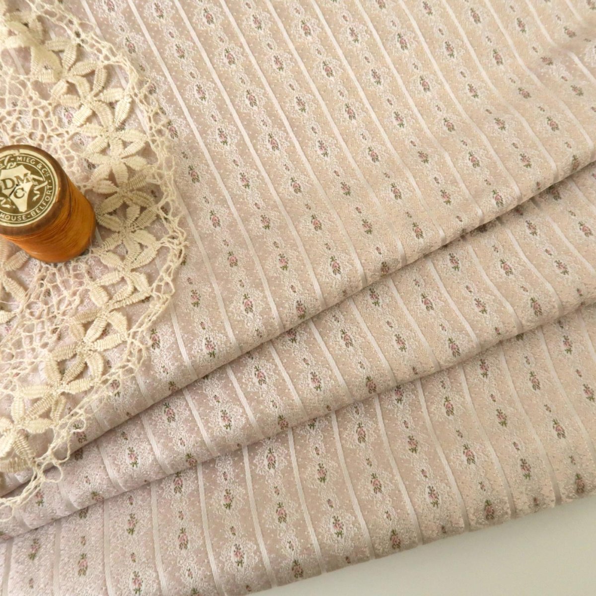 画像9: シルクジャガード　ミニチュアリボン・ローズ柄 (9)