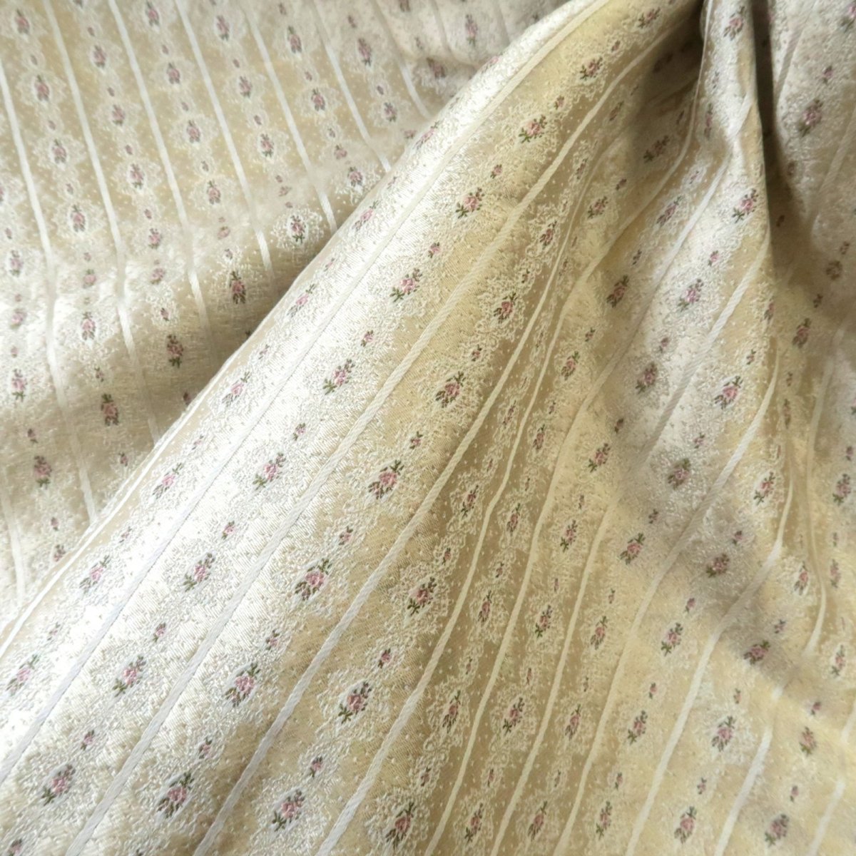 画像10: シルクジャガード　ミニチュアリボン・ローズ柄 (10)