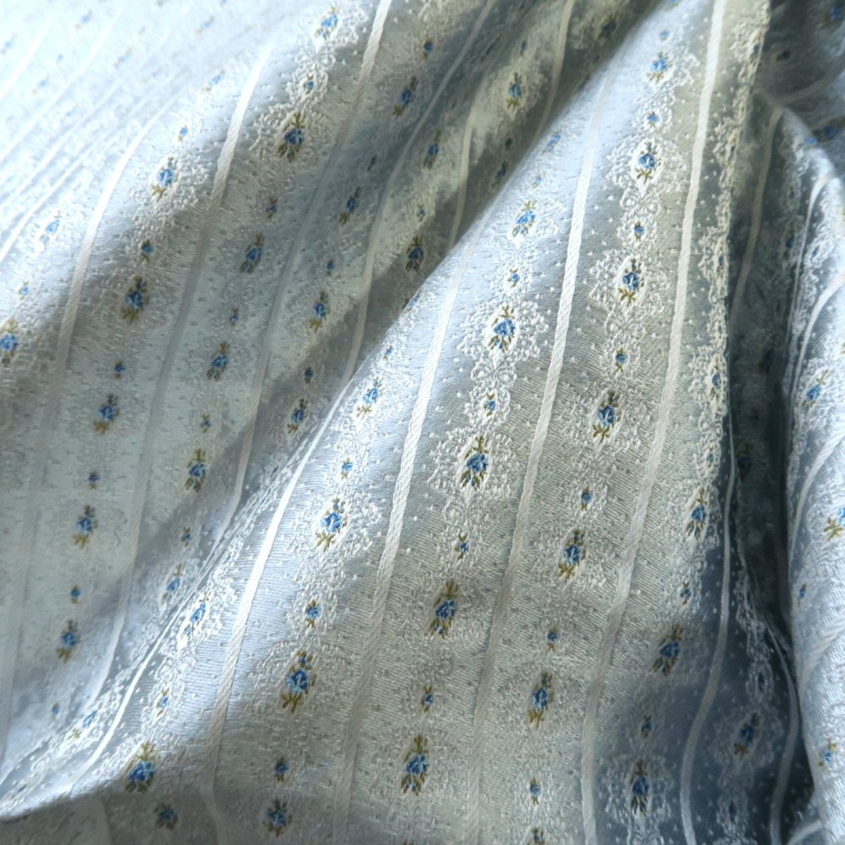 画像14: シルクジャガード　ミニチュアリボン・ローズ柄 (14)