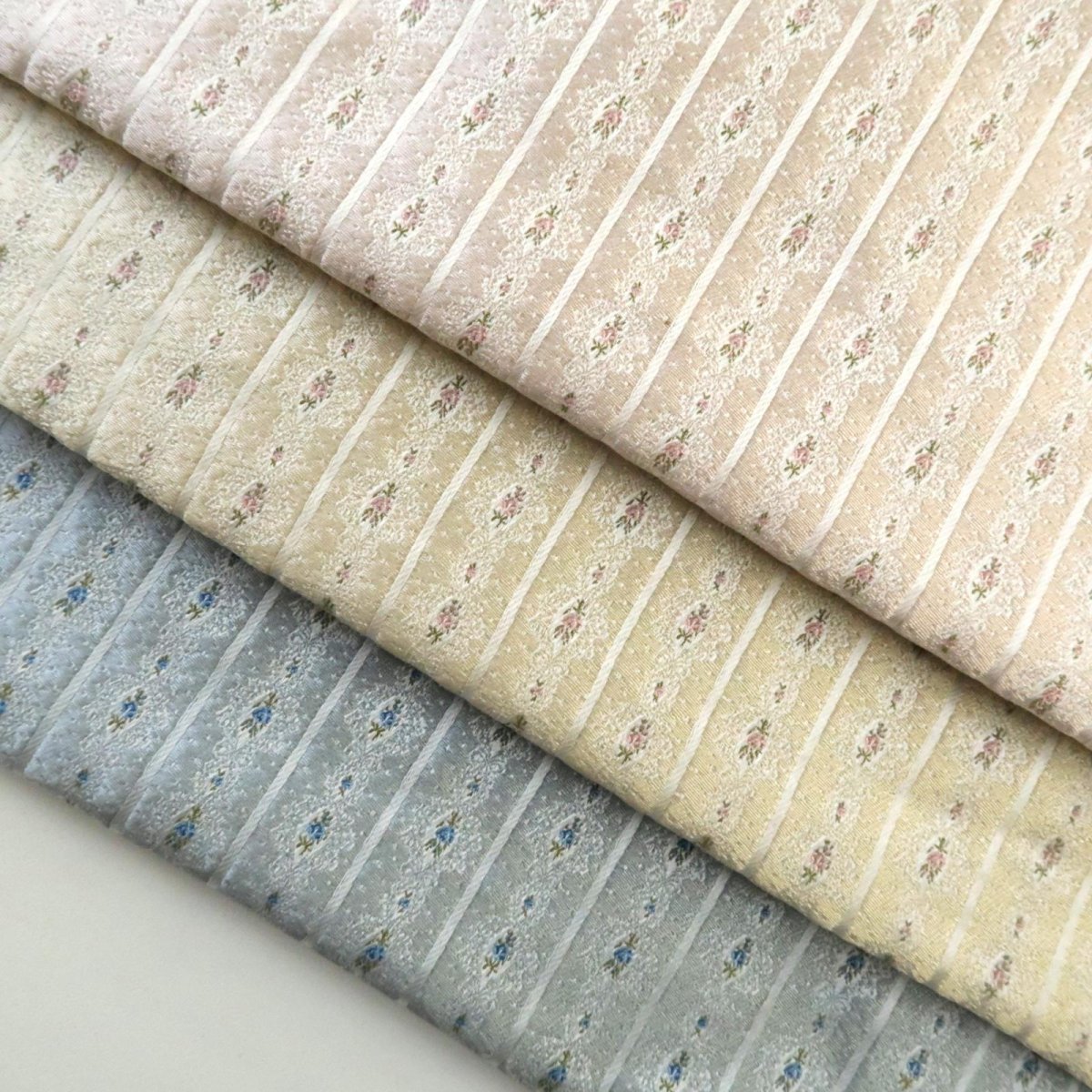 画像3: シルクジャガード　ミニチュアリボン・ローズ柄 (3)