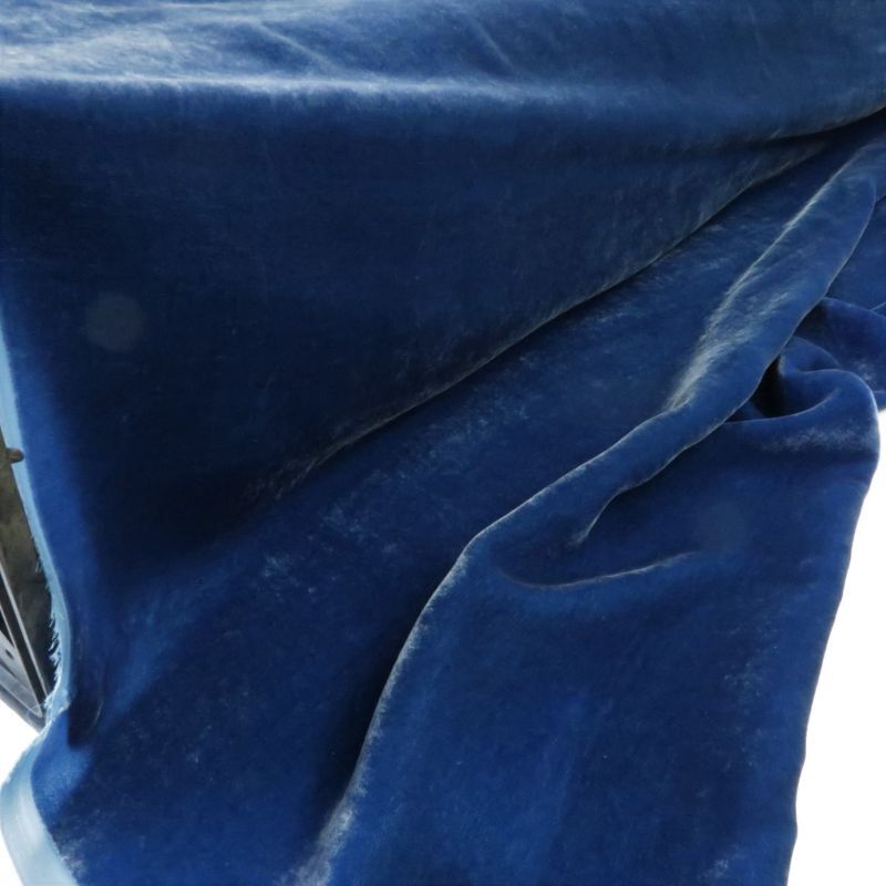 画像1: シルクレーヨンベルベット　ブルー　110cm巾　  ❰在庫限り❱ (1)